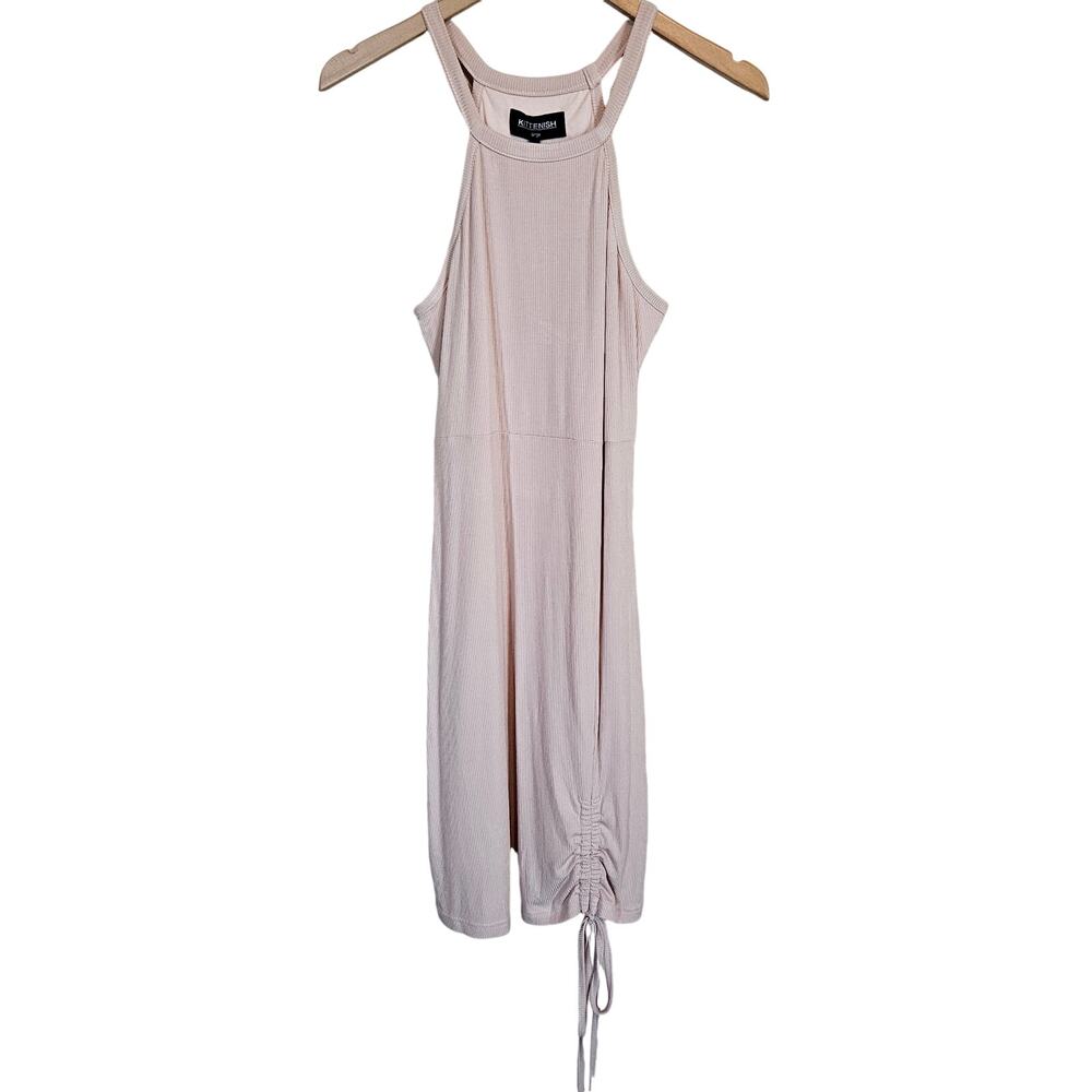 Kittenish Sleeveless Mini Dress Beige Women's Large‎ Casual Night Out Neutral